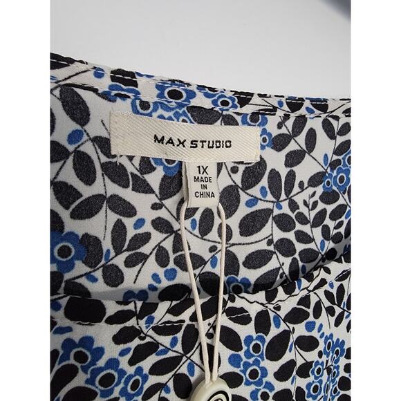 NWT Max Studio ​Plus Floral Ruffle Dress, 1X - Picture 5 of 6